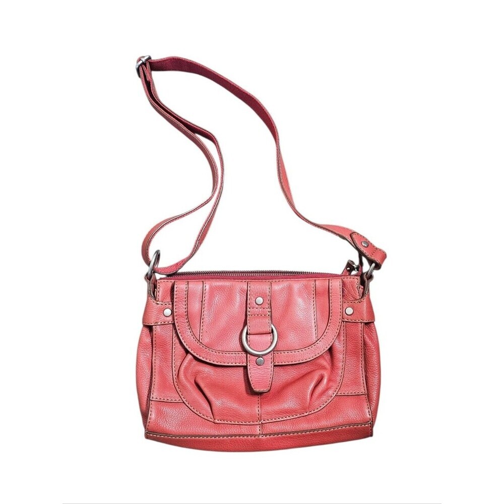 Fossil Long Live Vintage Coral Leather Crossbody Bag